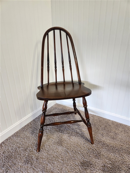 Windsor style spindle back wooden chair