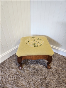 Vintage Needlepoint Footstool