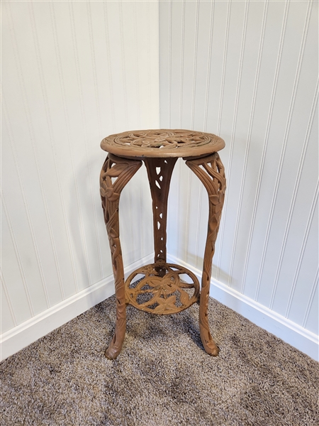 Brown painted wrought iron table / plant stand