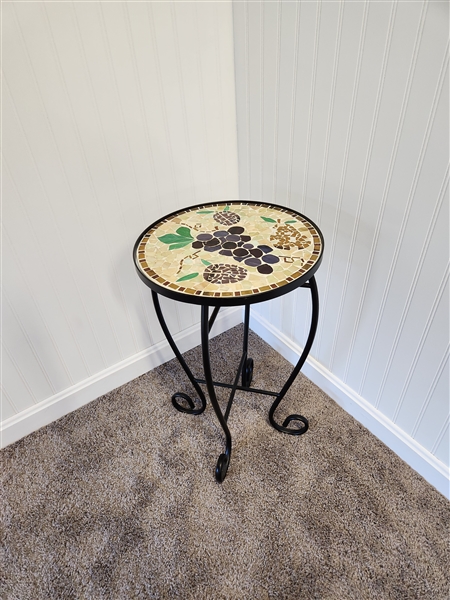 Metal & glass mosaic table / plant stand