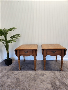 Pair of wooden side tables / end tables