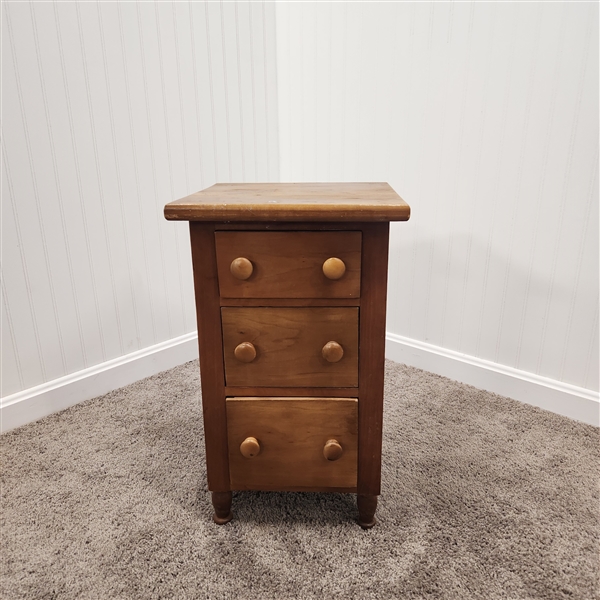 Small Wood Side/End Table, 3 drawers