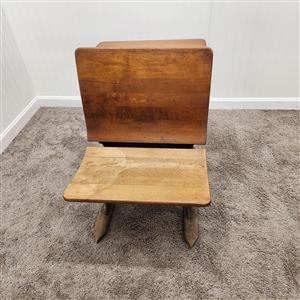 Antique School Desk, folding seat- goes with Lot 1535