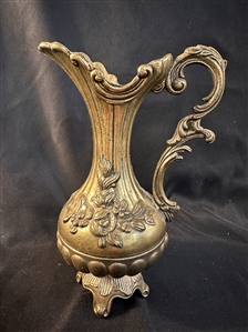 Brass Footed Ornate Pitcher