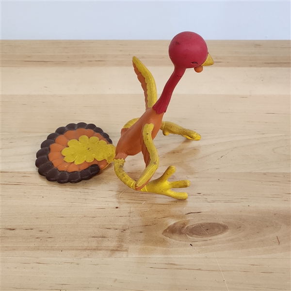 Vtg rubber poseable turkey toy