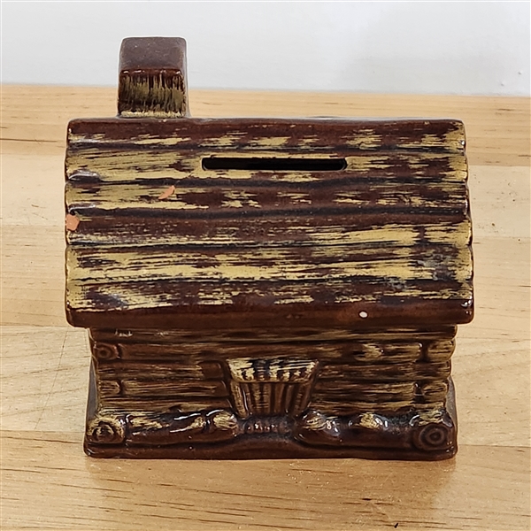 Ceramic Log Cabin coin bank, Lincolns Homestead State Park