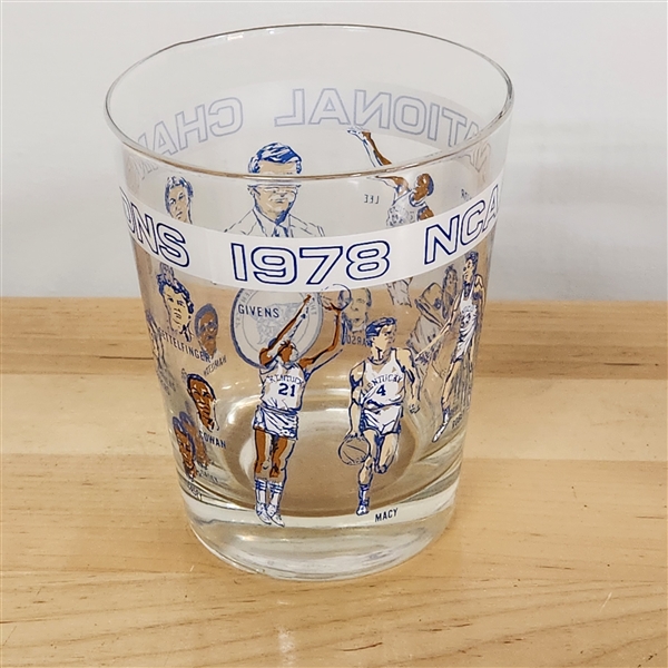 1978 NCAA National Championship University of Kentucky Basketball Glass