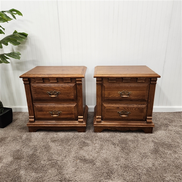 Pair of wooden bedside tables