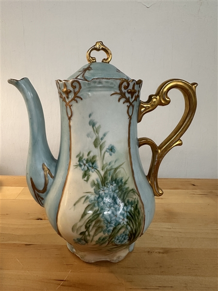 Hand Painted Teapot - blue