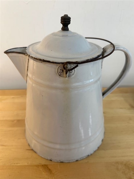 Vintage enamel coffee pot