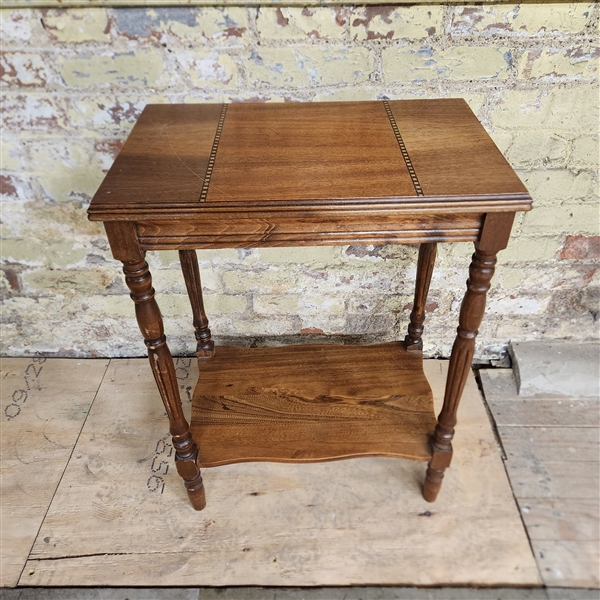 Wooden side table with shelf