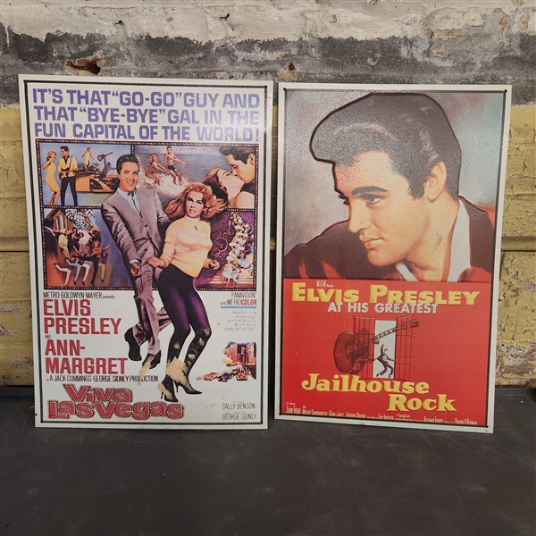 Pair of metal Elvis signs