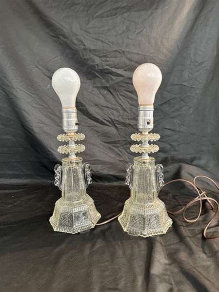 Vintage Clear Glass Lamps Working