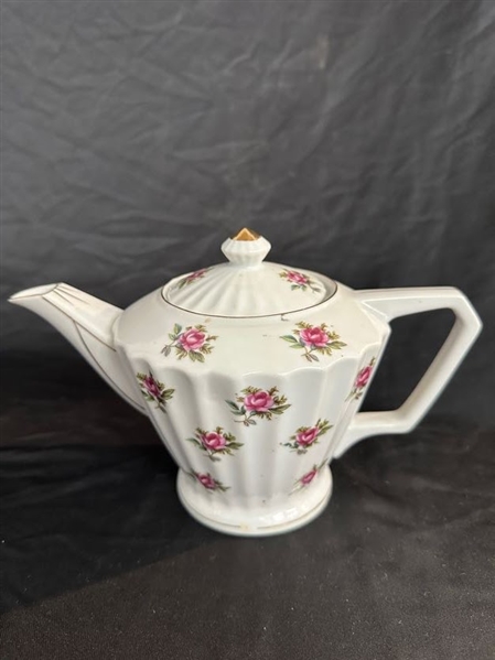 Vtg Floral Teapot