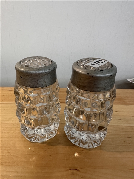 Fostoria cut glass salt and pepper shaker