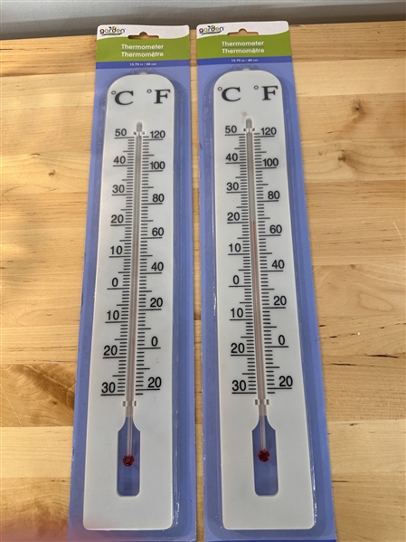 2 garden thermometers