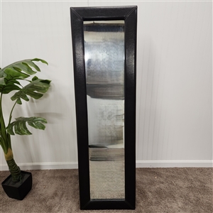 Floor Length mirror with leather frame, freestanding