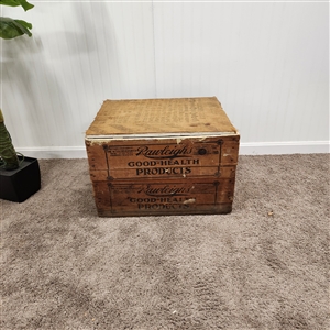 Vtg Druggist Apothecary wooden crate with burlap lid