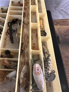 Tackle box with fishing supplies