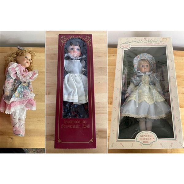 3 Porcelain Dolls