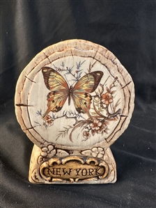 Vintage Treasure Craft pottery Butterfly Coin Bank, New York