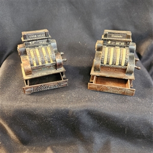 Two miniature cash registers